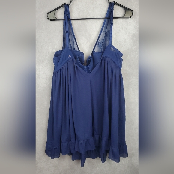 Cacique Lingerie Babydoll 14/16  Flyaway Lightly Lined Cups Sheer Underwire - Picture 5 of 7